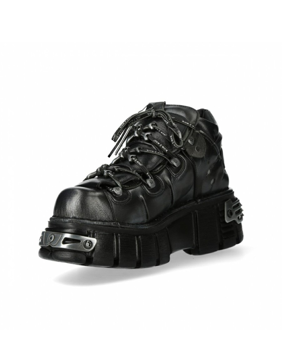 Ankle Boot Black Tower With Laces M-106Phsc-V2 | New Rock New