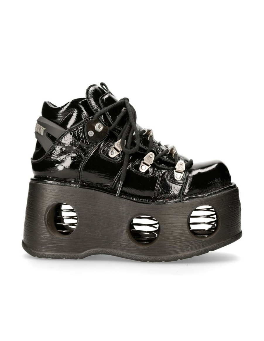 Ankle Boot Black Neptuno With Laces M-Tank006C-C8 | New Rock Best