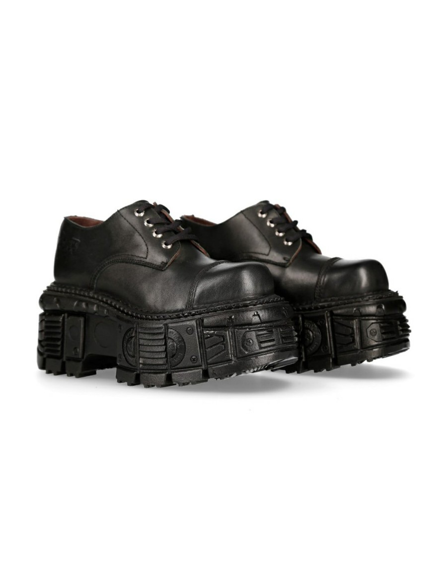 Shoe Black Imperfect With Laces M-Tankmili003-S1 | New Rock Wholesale