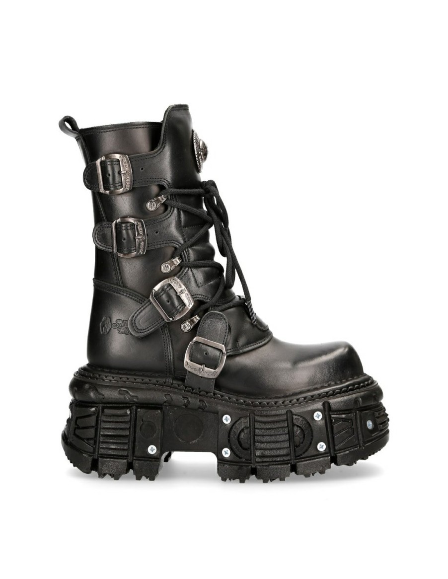 Boot Black Imperfect M-Tank373-S1 | New Rock New