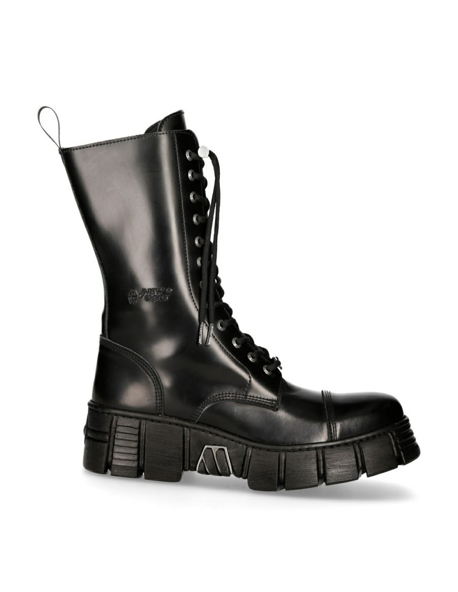 Boot Black Tower With Laces M-Wall127N-C1 | New Rock Clearance