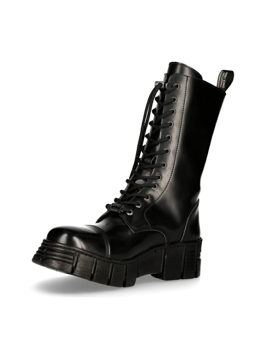 Boot Black Tower With Laces M-Wall127N-C1 | New Rock Clearance