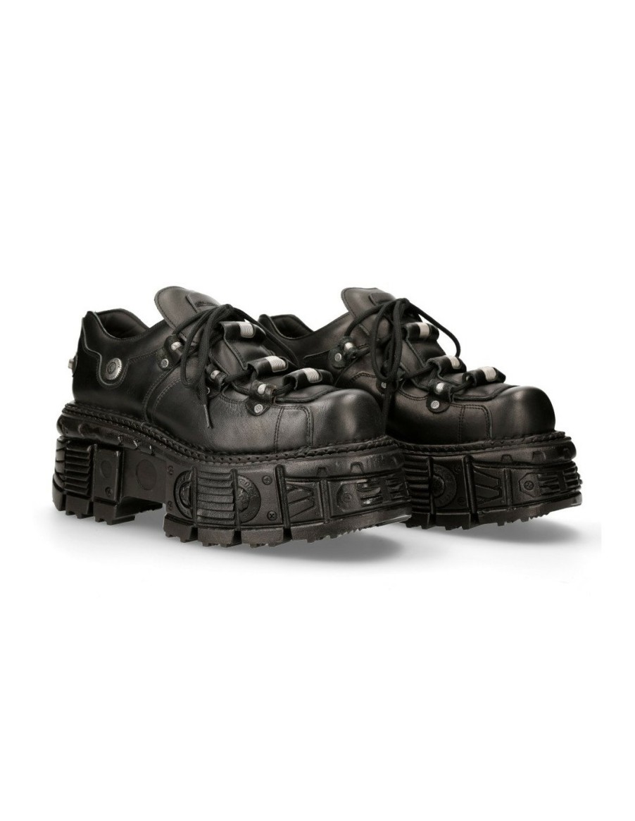 Shoe Black Imperfect With Laces M-233-C4 | New Rock New