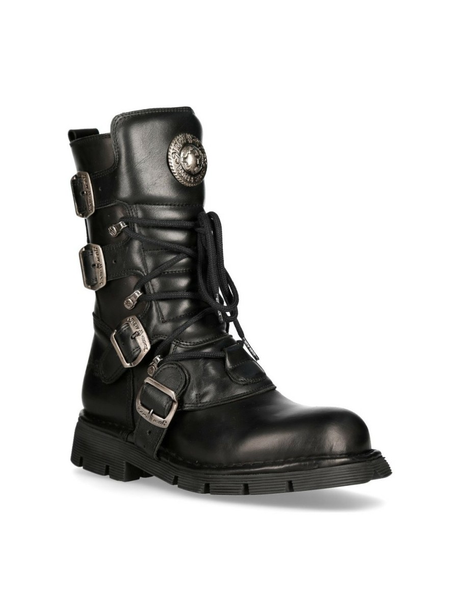 Boot Black Planing With Laces M-1473-S1 | New Rock New