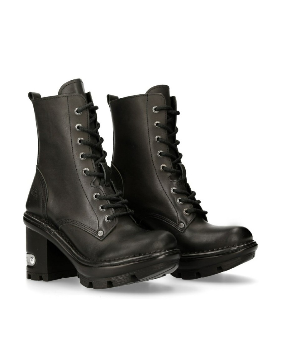 Ankle Boot Black Neotyre With Laces M-Neotyre07X-S1 | New Rock Clearance