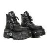 Ankle Boot Black Imperfect With Laces M-Tank007-S1 | New Rock New