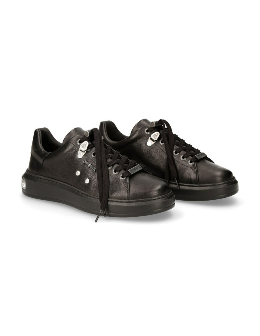 Shoe Black B-Light With Laces M-Pisa101-S51 | New Rock Clearance