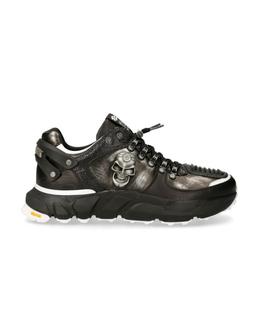 Shoe Black Spider With Laces M-Chrono005-S5 | New Rock Hot