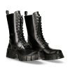 High Boot Black Tower With Laces M-Wall027N-C2 | New Rock New