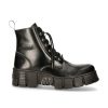 Ankle Boot Black Tower With Laces M-Wall025N-C3 | New Rock Clearance