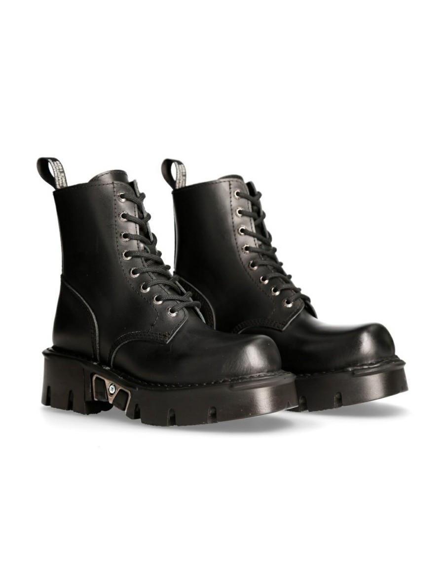 Boot Black Reactor With Laces M-Mili084N-S3 | New Rock New