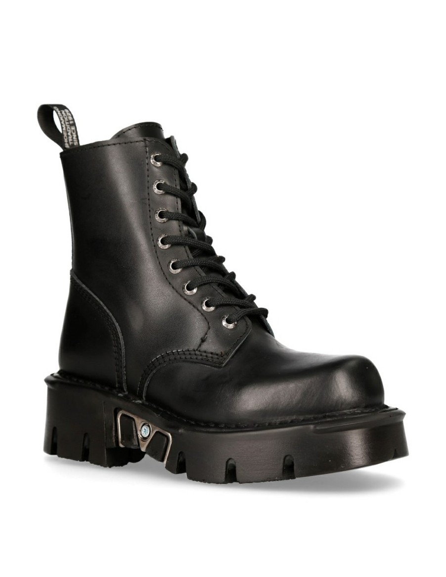 Boot Black Reactor With Laces M-Mili084N-S3 | New Rock New