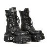 Ankle Boot Black Imperfect With Laces M-Tank002-C1 | New Rock New