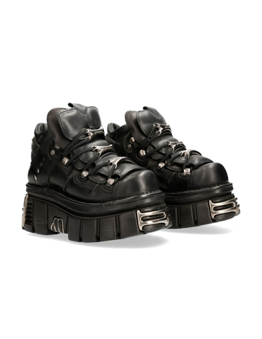 Ankle Boot Black Tower With Laces M-106-S112 | New Rock New