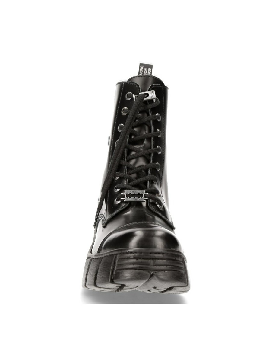 Boot Black Tower With Laces M-Wall126N-C1 | New Rock Best